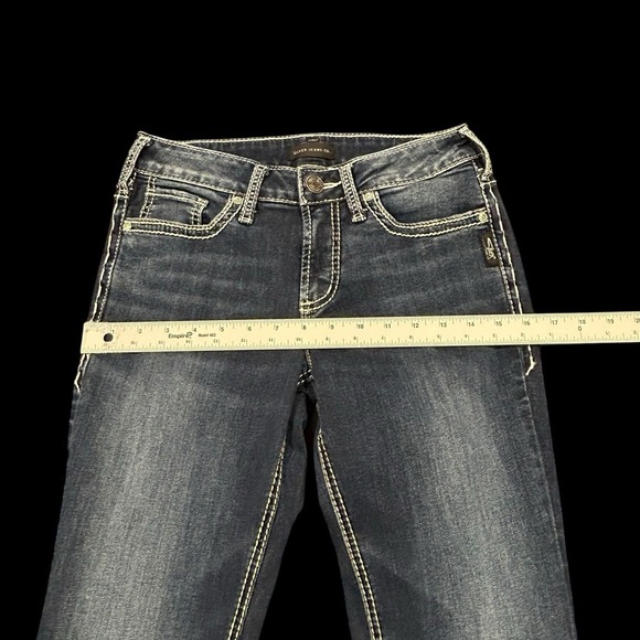 Silver Jeans Women 28/33 Bootcut Dark Wash Western Suki Surplus Blue Stretch - Picture 13 of 13